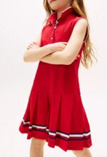 ⁦فستان بناتي تومي هيلفيغر (Tommy Hilfiger) احمر⁩ - الصورة ⁦4⁩