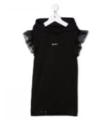 ⁦فستان بناتي أسود بقبعه دكني Dkny⁩ - الصورة ⁦2⁩