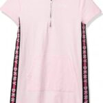 فستان بناتي وردي بخط جانبي دكني Dkny