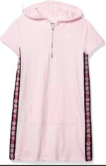 فستان بناتي وردي بخط جانبي دكني Dkny
