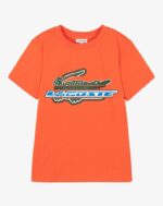 تيشرت  برتقالي مزين بشعار Lacoste