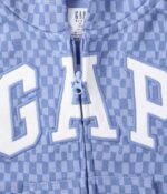⁦بلوفر بناتي ازرق بنقش قاب  Gap⁩ - الصورة ⁦2⁩