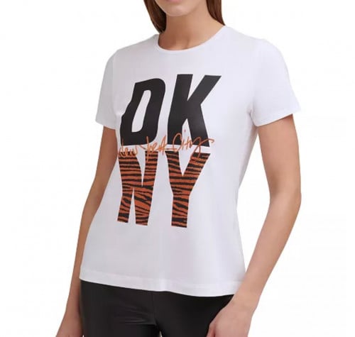 GoUIsIJX4iofjwC5mYOZUycgkhqTG1ZJDS5c1VDQ تيشرت نسائي قطن أبيض دكني Dkny - الصورة 1