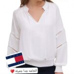 قميص نسائي تومي هيلفيغر (Tommy Hilfiger) ابيض جرجيت اصلي