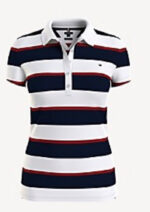 ⁦تيشيرت  نسائي تومي هيلفيغر ( Tommy Hilfiger ) ابيض  مخطط⁩ - الصورة ⁦2⁩