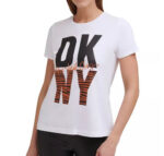 ⁦تيشرت نسائي قطن أبيض دكني  Dkny⁩ - الصورة ⁦2⁩