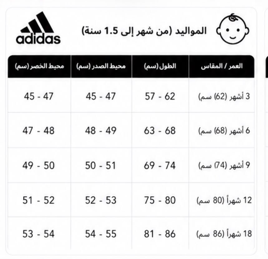دليل المقاسات