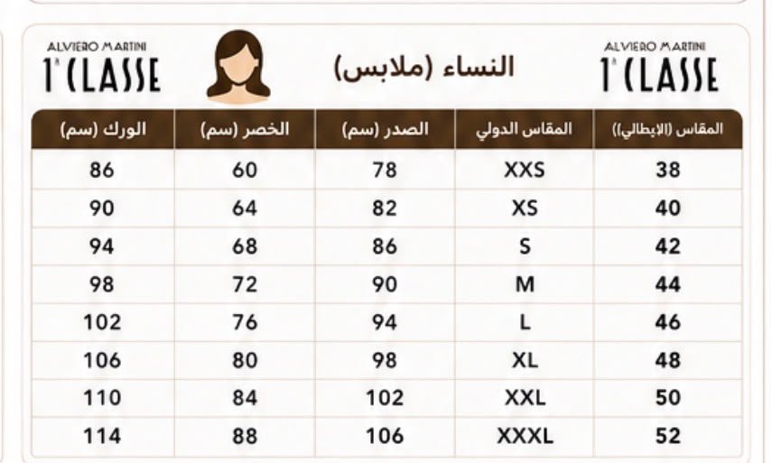 دليل المقاسات