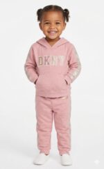 طقم مواليد  وردي قطن ربيعي دكني  Dkny