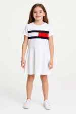 فستان بناتي تومي هيلفيغر (Tommy Hilfiger) ابيض
