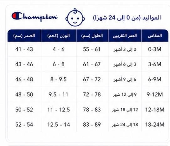 دليل المقاسات