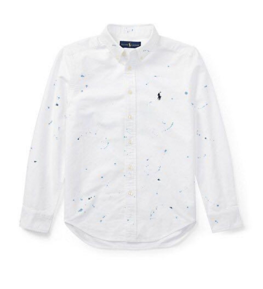 gc7MbwfcDiy8KAbzBL6EBQYDEM2hVY8GbS0IJO7V قميص ولادي ربيعي رالف لورين Ralph Lauren أبيض - الصورة 1
