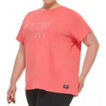تيشرت نسائي قطن مشمشي دكني  Dkny