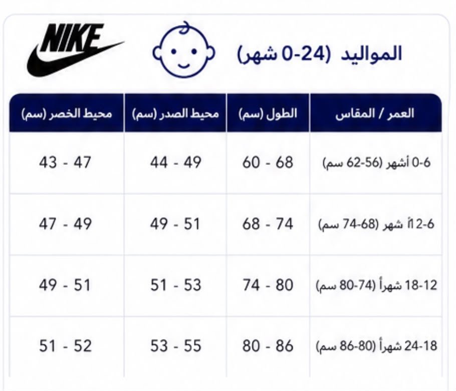 دليل المقاسات