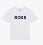 ⁦أبيض - تيشرت بكُم قصير  بشعارBOSS⁩ - الصورة ⁦3⁩